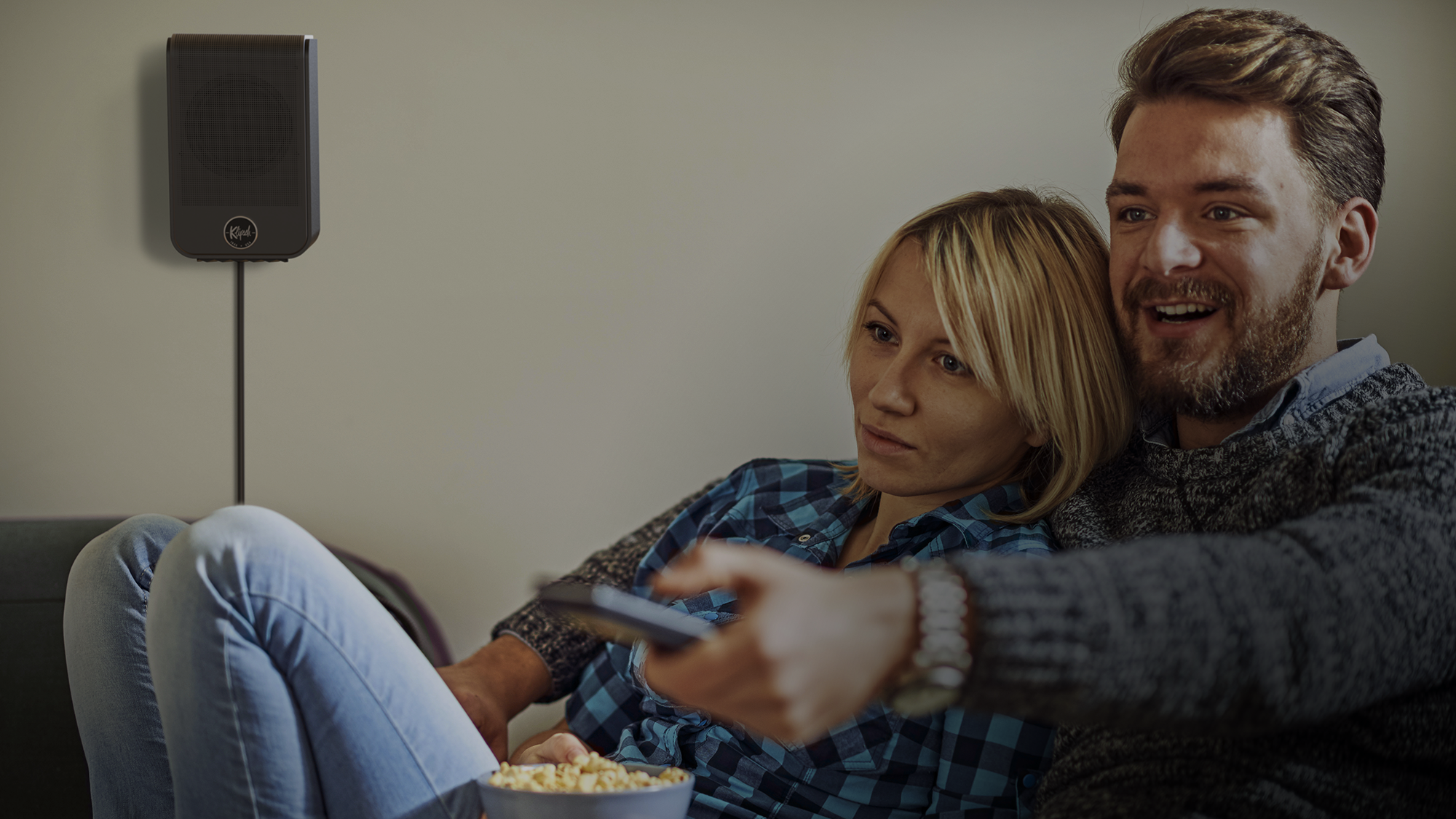 Flexus SURR 100 on Wall Behind Movie Watchers 2000x1333