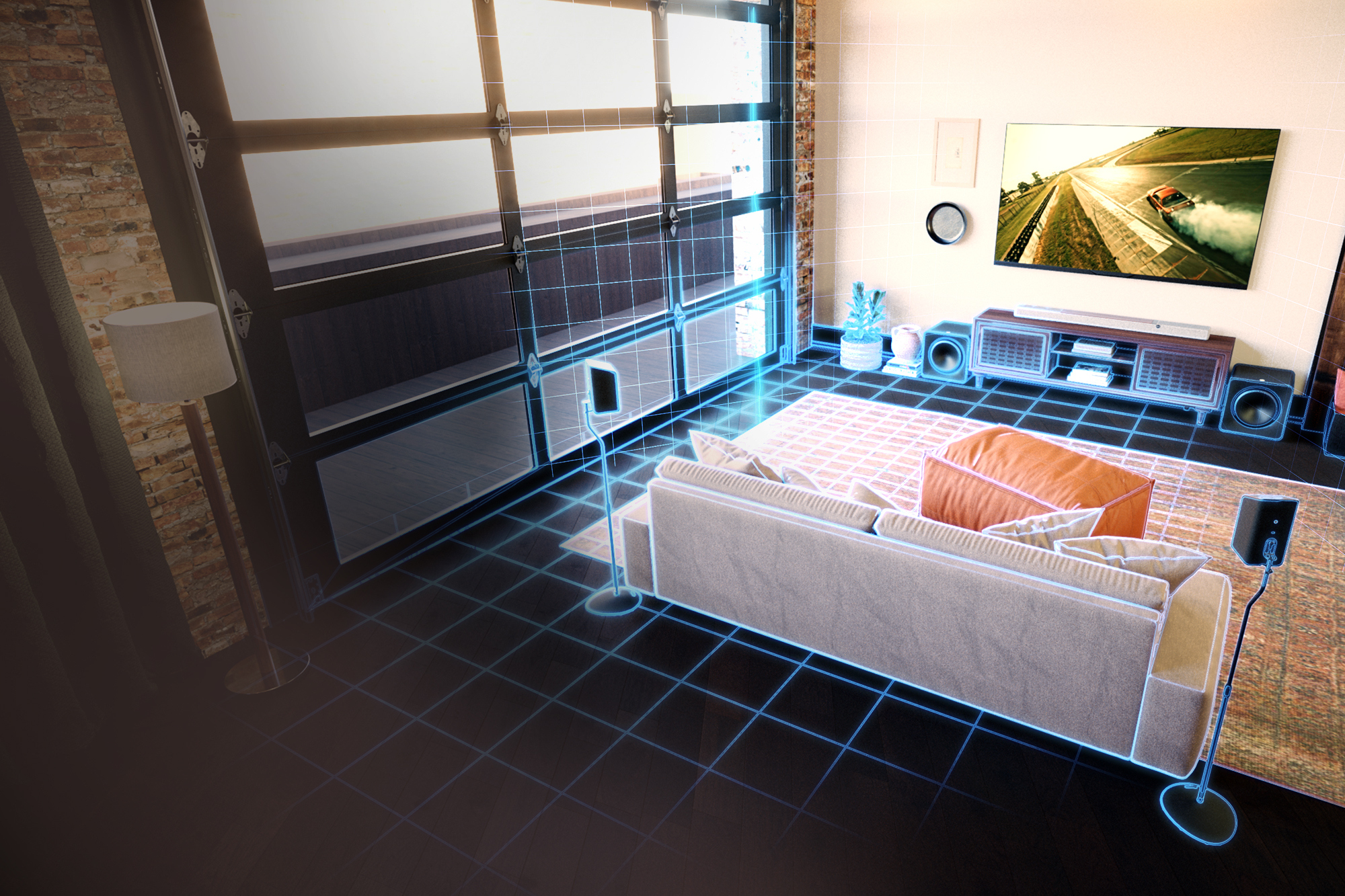 Klipsch Flexus Dirac mapped condo living room Bb 2000x1333