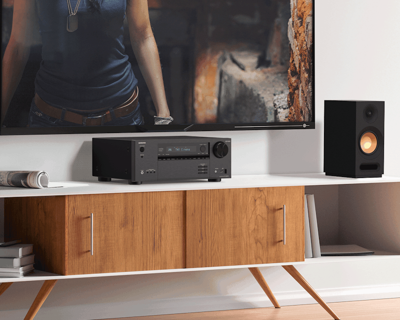 Onkyo TX NR6100 Klipsch KD Series Watching Movie 2000x2000