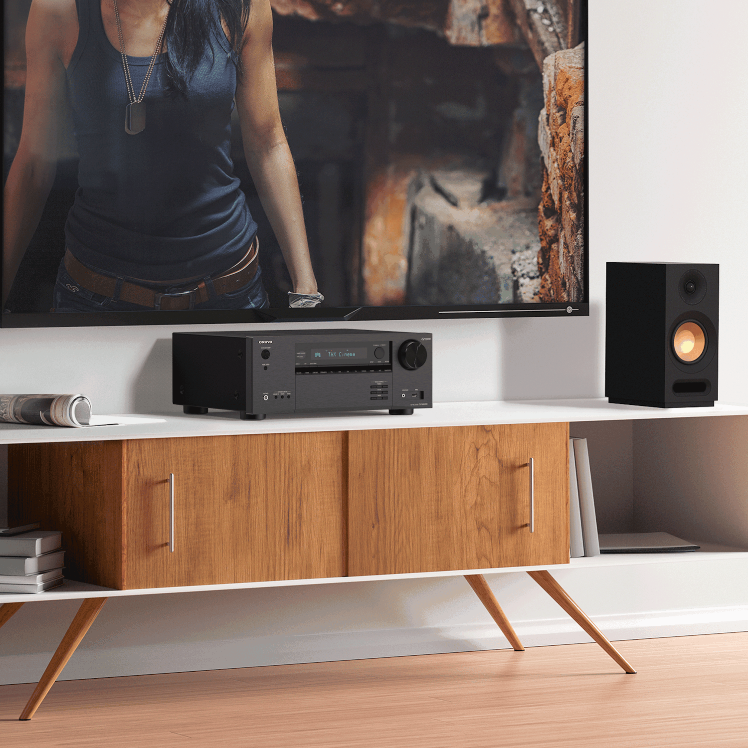 Onkyo TX NR6100 Klipsch KD Series Watching Movie 2000x2000